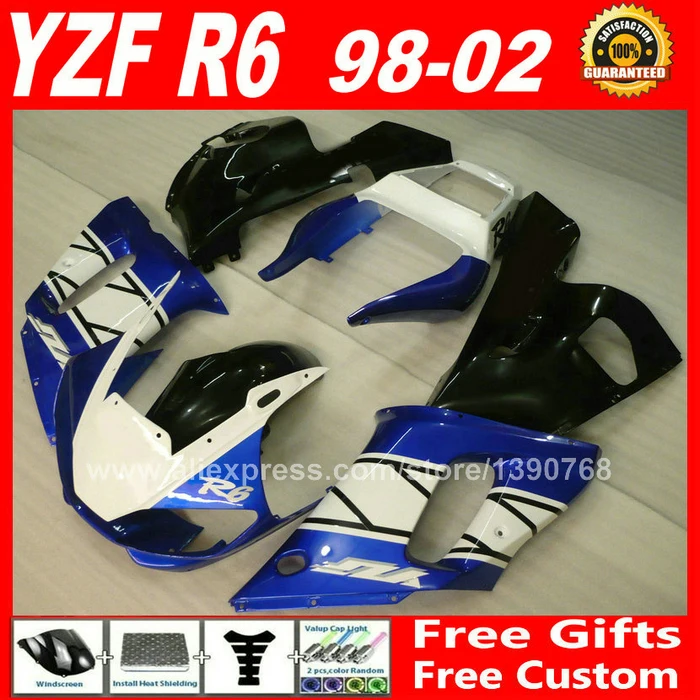 

Same blue color Fairings kit for 1998 - 2002 YAMAHA YZF R6 plastic parts 1999 2000 2001 98 99 00 01 02 fairing kits Z3SA