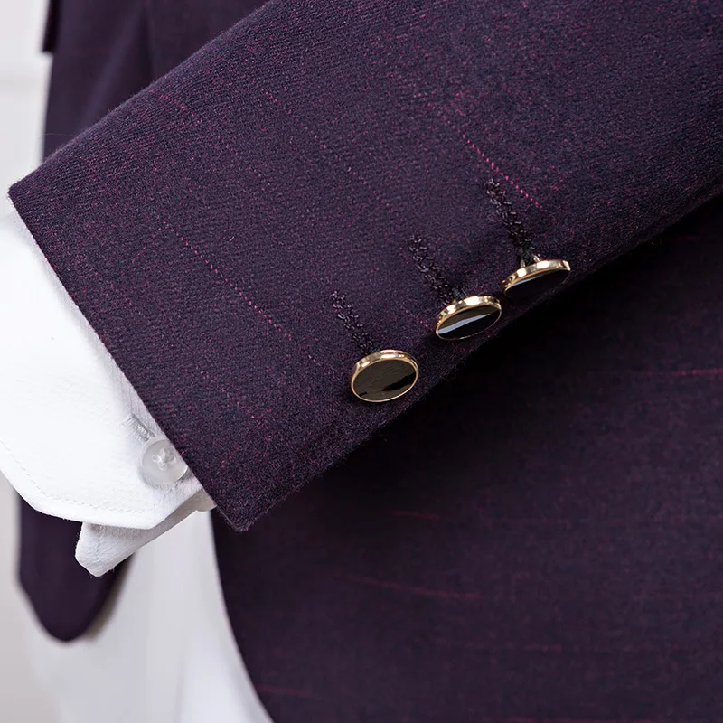 Мужские костюмы для отдыха синие фиолетовые блейзеры мужские модные не гладить