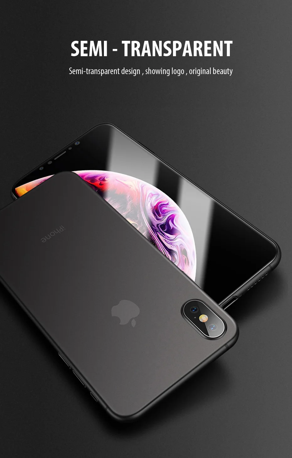0,4 мм ультра тонкий чехол для телефона iPhone X XS 11 Pro Max чехол тонкий матовый 360 Полный PC чехол для iPhone 11 Pro XR X S 6 7 8 чехлы