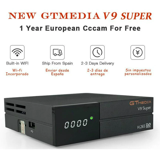 Gtmedia V9 Super HD DVB-S2 H.265 цифровой спутниковый приемник с cccam cline для 1 года Испания Германия польский Германия ТВ коробка