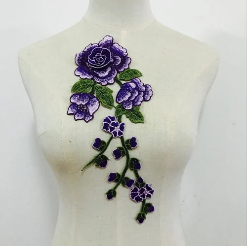 10Pcs/lot Colorful Soluble Embroidered 3D Flower Neckline Patches DIY Embroidery Plum blossom Sewing on Applique | Дом и сад