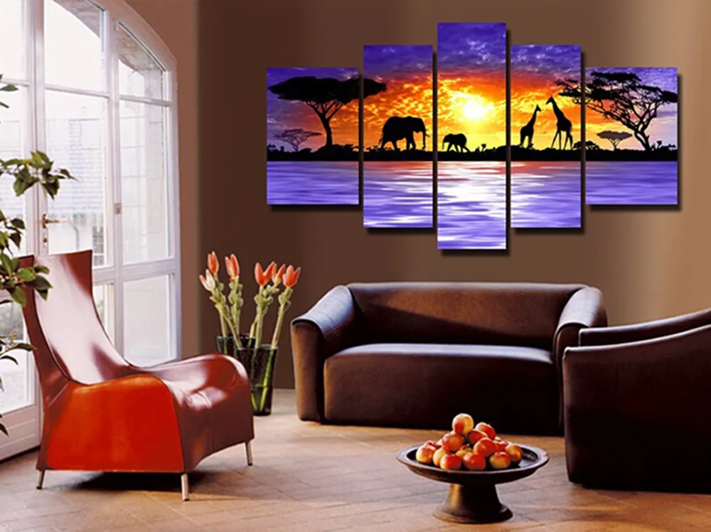 Ручная роспись восход солнца морской пейзаж картина маслом на холсте Высокое