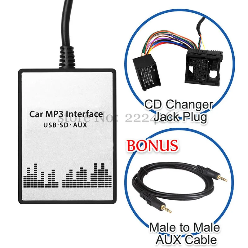 USB SD AUX MP3 Автомобильный музыкальный интерфейс плеер CD Changer адаптер зарядное