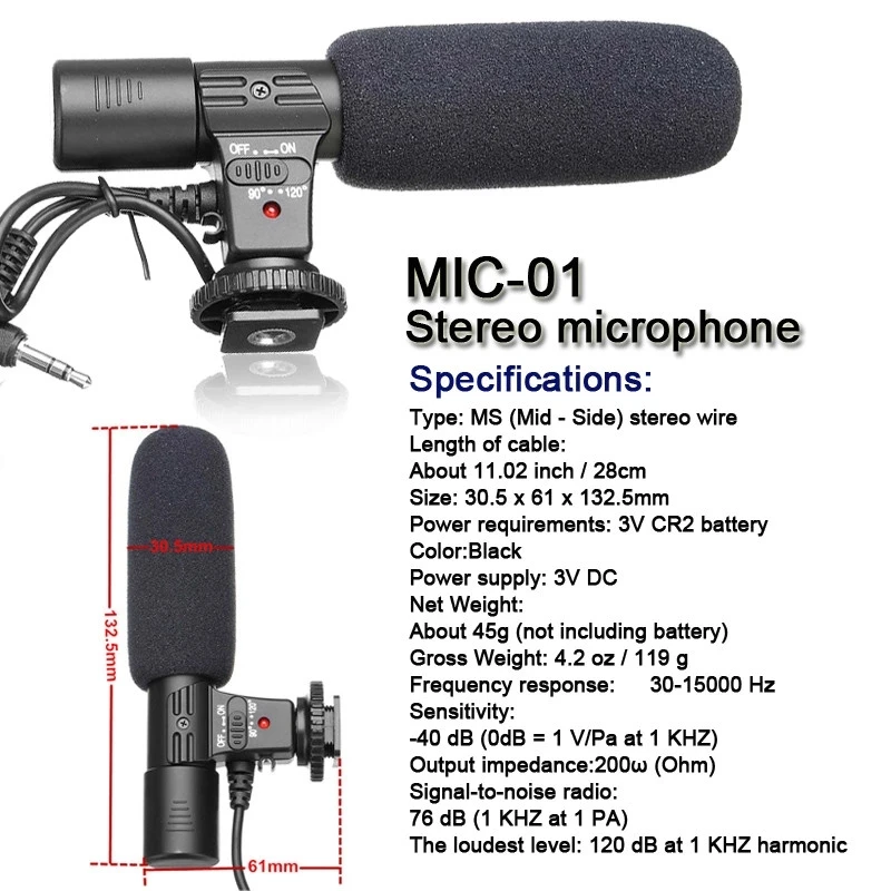 FELYBY MIC-01 Профессиональный DSLR конденсаторный интервью с микрофоном видео Запись микрофон записывающая видеокамера для производства фильмов микрофон