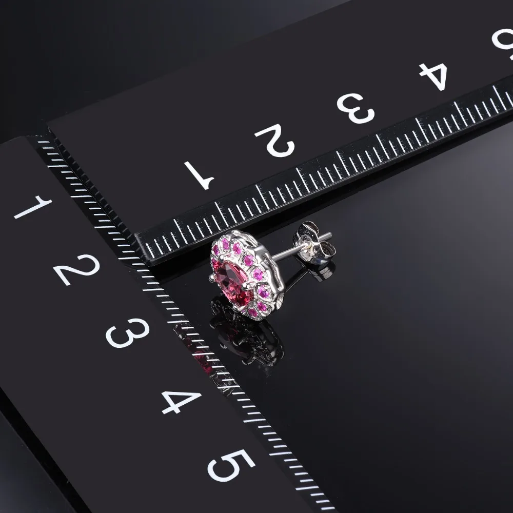 Классические серьги из 18 каратного белого золота с натуральным розовым