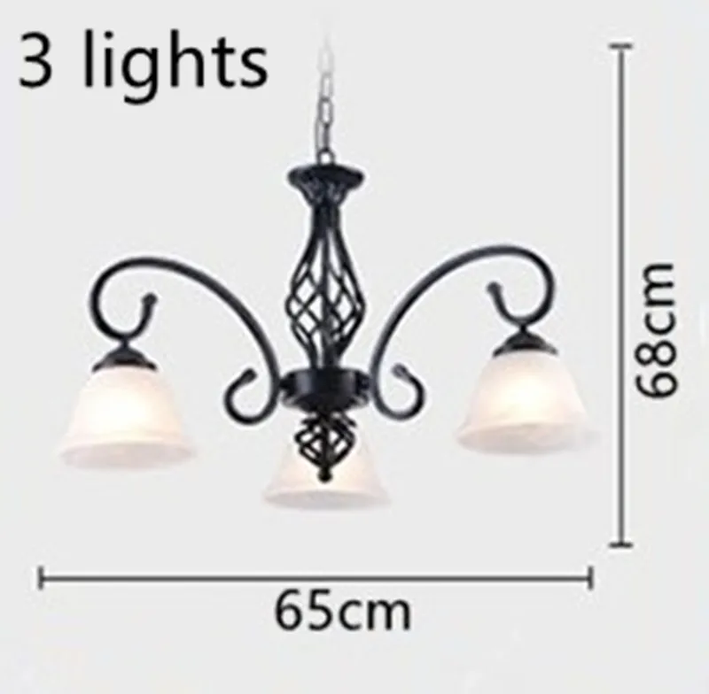 Modern Metal Body Glass lampshade Chandelier E27 Led bulb Light Ceiling Lamp European Traditional Decoration Lighting Fixture M