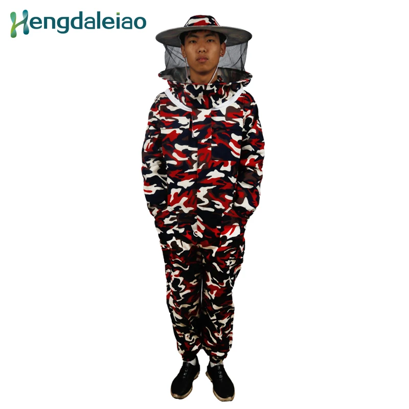 

HDBS-006 Beekeeping Protective Suit Camouflage Suit with Black Grenadine Dome Hat for Beekeeper