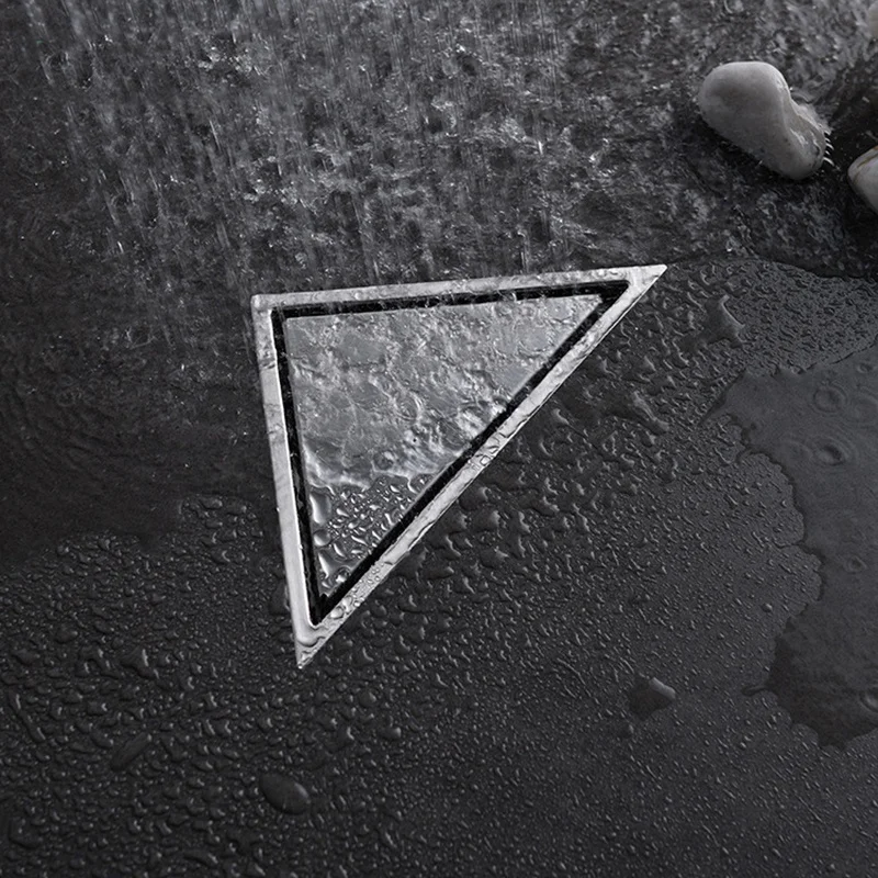 304 Stainless Steel Type Triple-cornered Floor Drain Bathroom Tile Invisible Shower Hair Catcher Clean Strainer | Обустройство дома