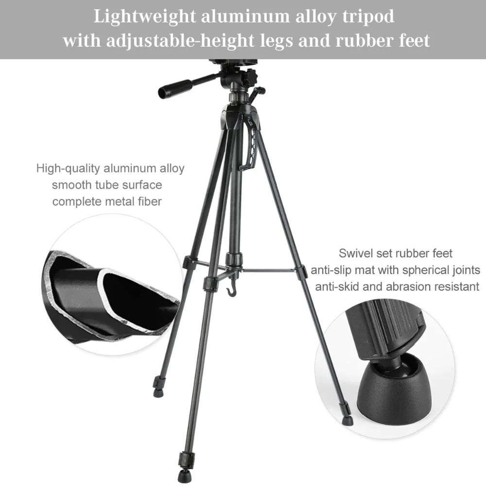 K&ampF CONCEPT Light Pod Extendable Weight Travel Camera Tripod kit + 3 Aluminum Alloy Sections for Canon Nikon DSLR Cameras | Электроника