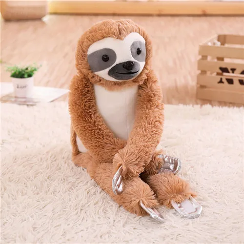 Brown 1 шт., 75 см, креативное гигантское моделирование, Kawaii, реалистичное животное Ленивец, плюшевая кукла Bradypod, Игрушки для маленьких детей, рождественские подарки - Цвет: Brown