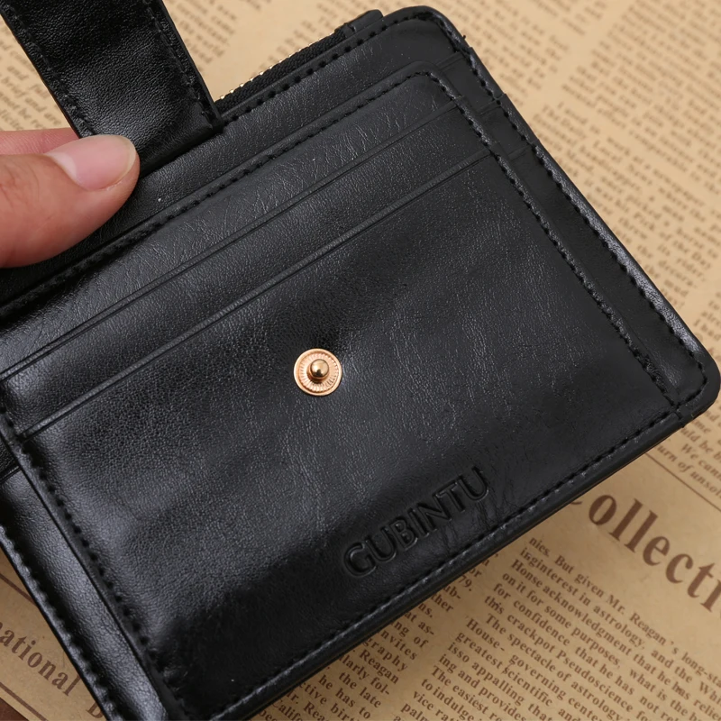 Модный кошелек для монет на молнии с застежкой Черный Коричневый Красный 3 цвета