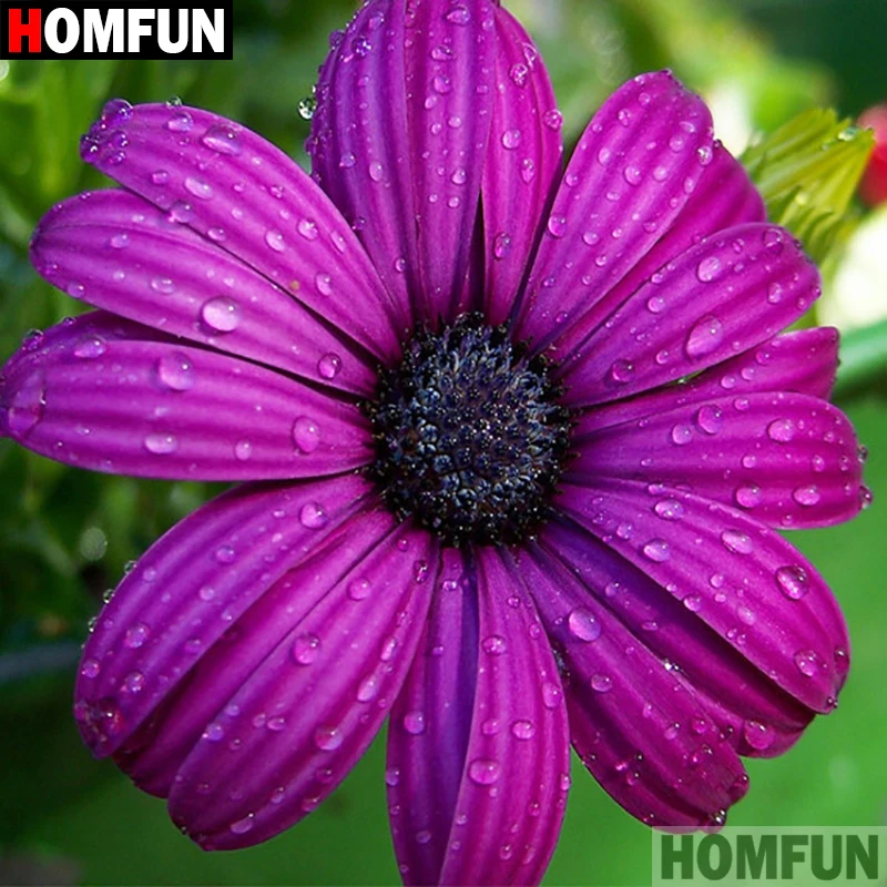 HOMFUN Full Diamond Embroidery Diy 5D Painting Cross Stitch "purple flower" Drill Home Room Decor A10008 | Дом и сад