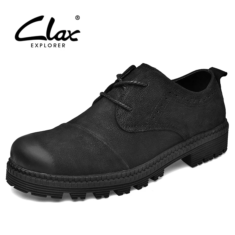 CLAX Men Shoes Genuine Leather Spring Autumn Casual Shoe Male Walking Footwear Soft Black Fashion | Обувь