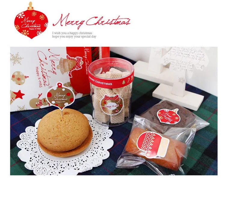 Новинка 120 шт. (10 цветов) наклейки с надписью &quotMerry Christmas&quot бумажные для