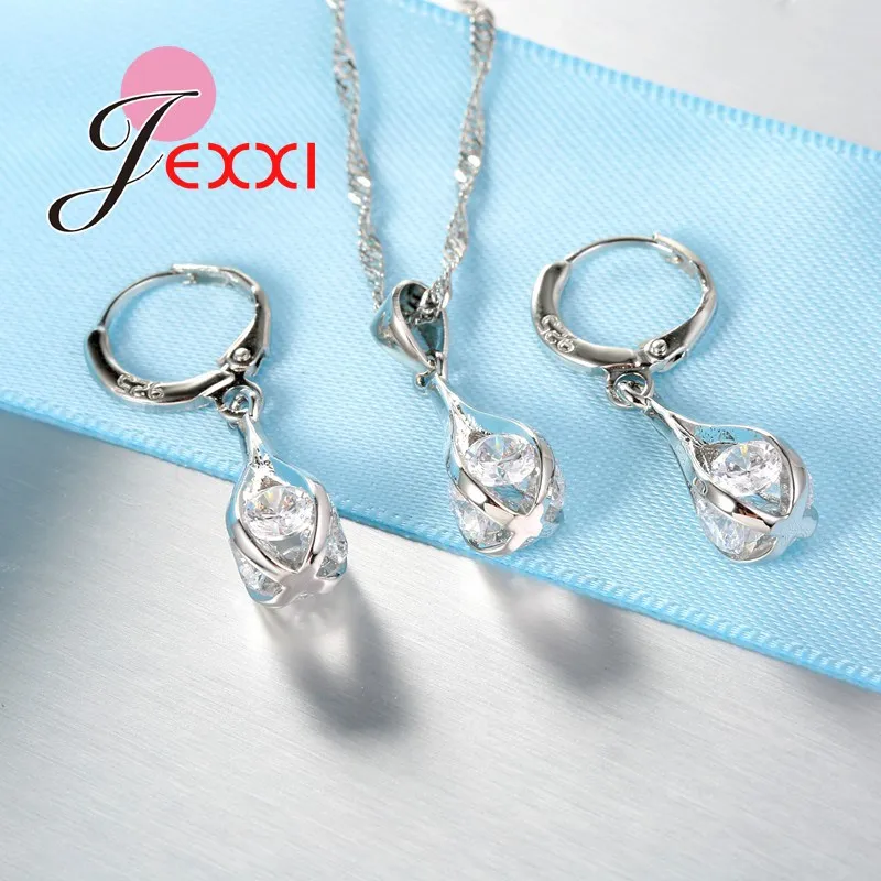 Простой свадебный ювелирный набор из стерлингового серебра 925 пробы|jewelry sets|jewelry
