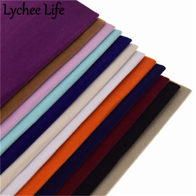 Lychee Life A4 клейкая бархатная ткань 29x21 см цветная Флокированная Ткань DIY ручной работы швейная одежда аксессуары поставки