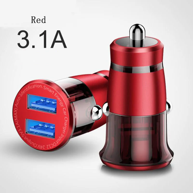 Новое автомобильное зарядное устройство с двумя usb портами 3 1 металлическое