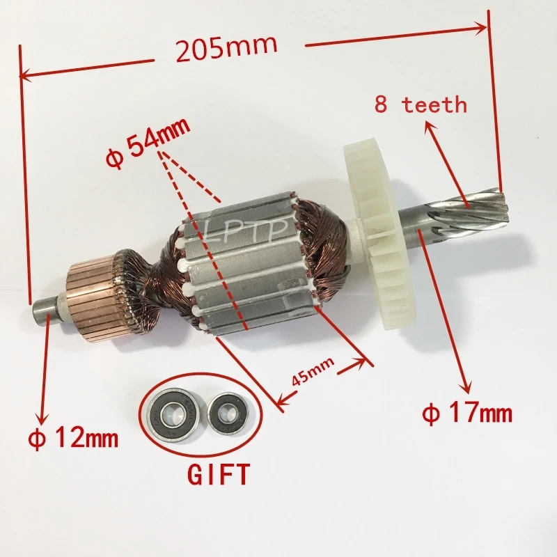 

AC220-240V сменная искусственная арматура для MAKITA HM1306 8 зубьев