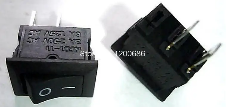 

Rocker switch 10mm*15mm black 2 power switch copper feet