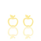 Золото Цвет крошечное яблоко, серьги со шпилькой, для женщин, для фруктов ювелирные украшения, женские серьги Moda 2021 из нержавеющей стали ювелирные изделия стерлингового Orecchini Donna; Кожаные туфли-лодочки