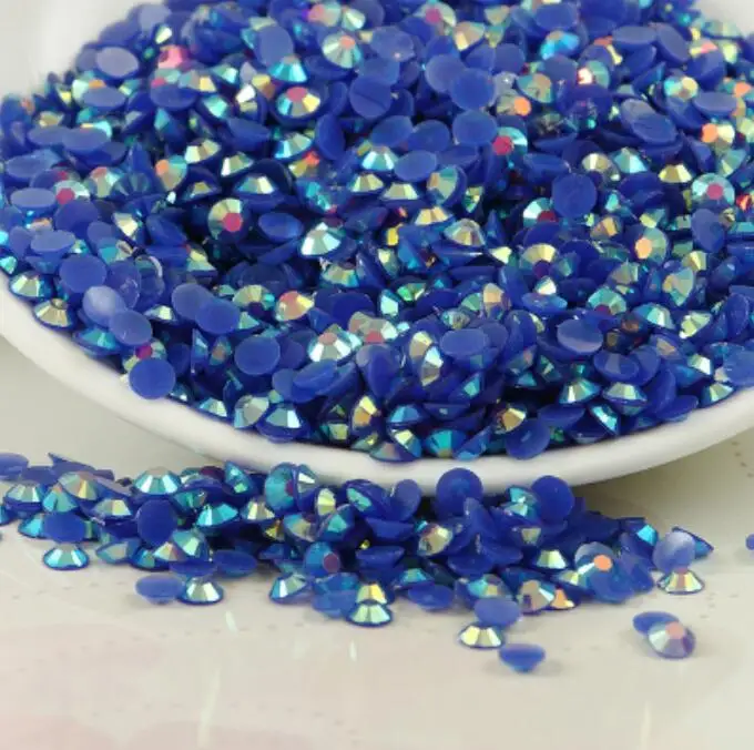 2 мм 3 4 5 6 DIY Bling Deep Blue Jelly AB Стразы ручной работы Flatback Смола камень для одежды и