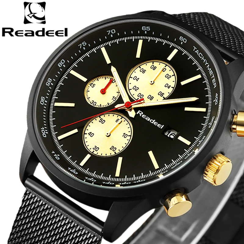 Часы наручные мужские кварцевые аналоговые роскошные спортивные