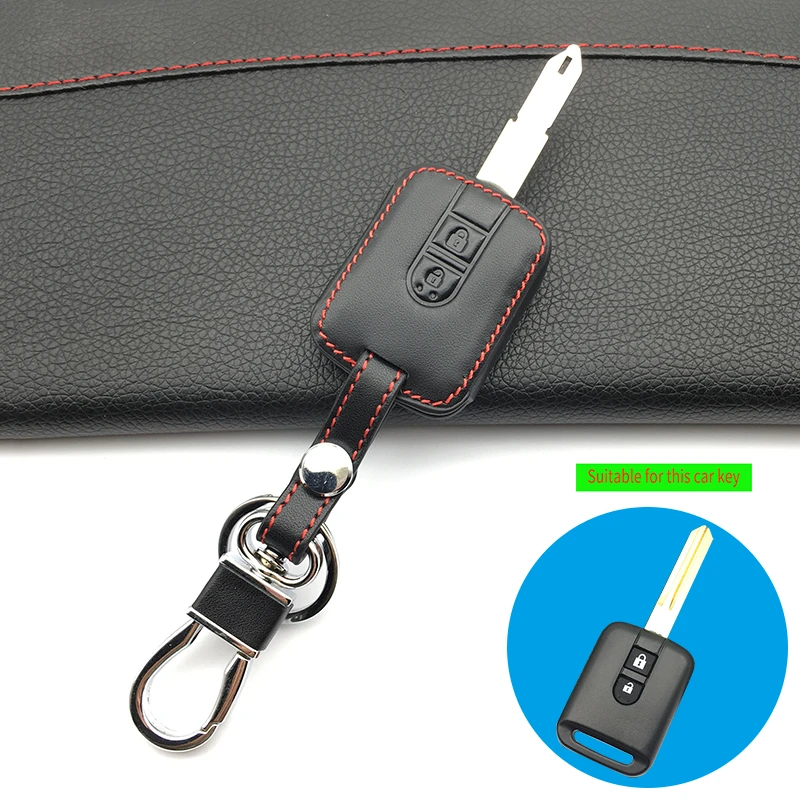 Для Nissan Navara Qashqai Micra Almera 2/3 кнопки натуральная кожа чехол для ключа автомобиля Fob