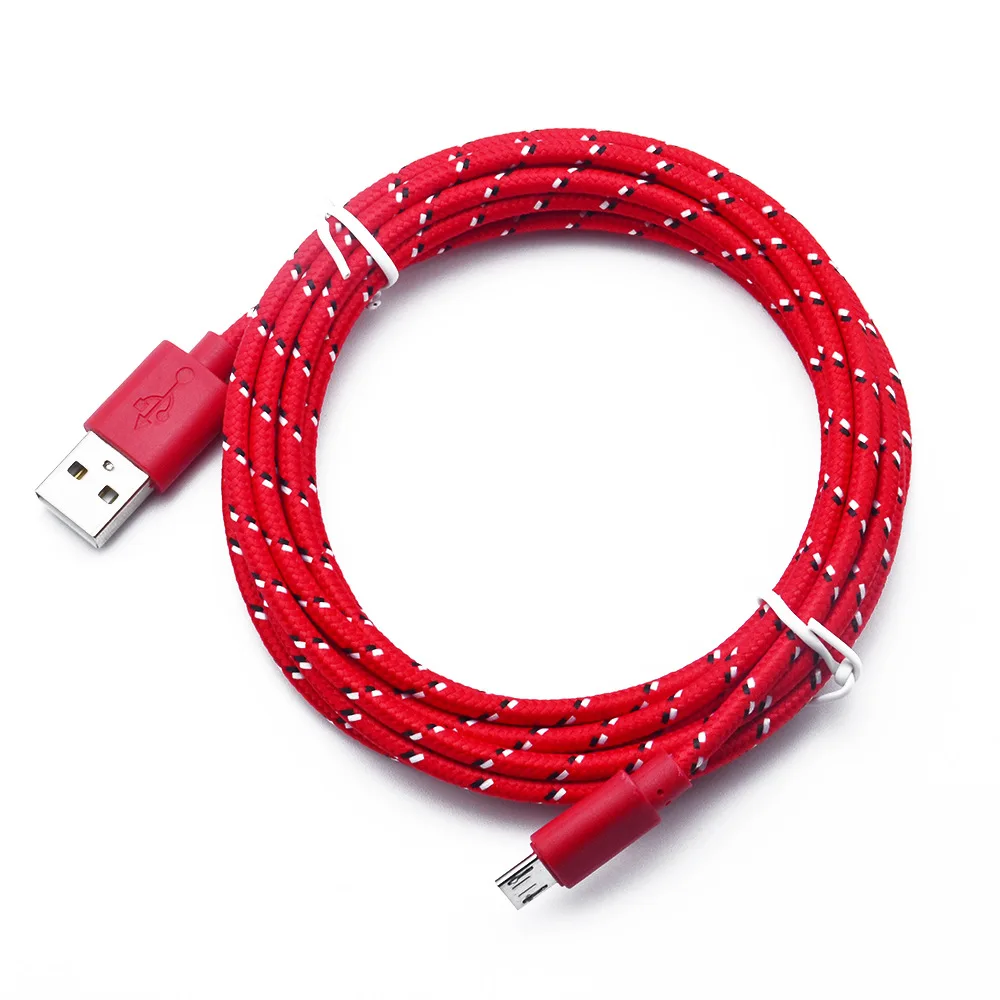 1m2m3m nylon braided micro usb cable data sync usb charger cable for samsung huawei xiaomi htc android phone usb micro cables free global shipping