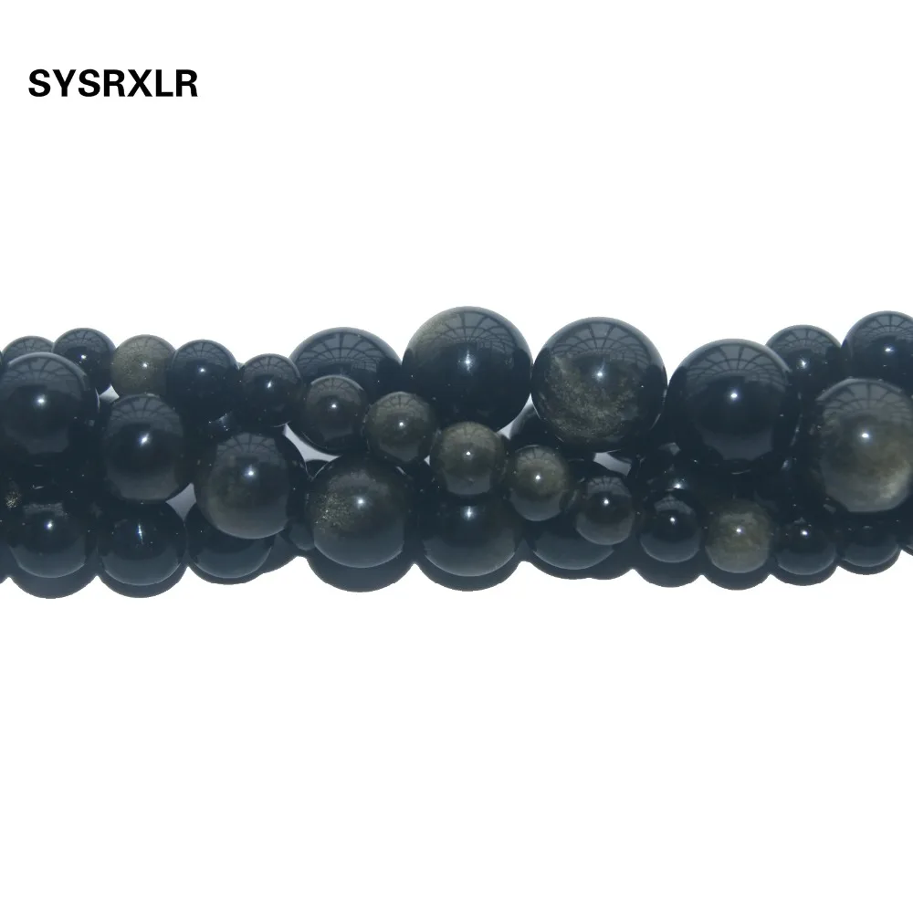Free Shipping Natural Stone Eyes Obsidian Round Loose Beads For Jewelry Making DIY Bracelet Necklace 6 8 10 12 MM Strand 15'' |