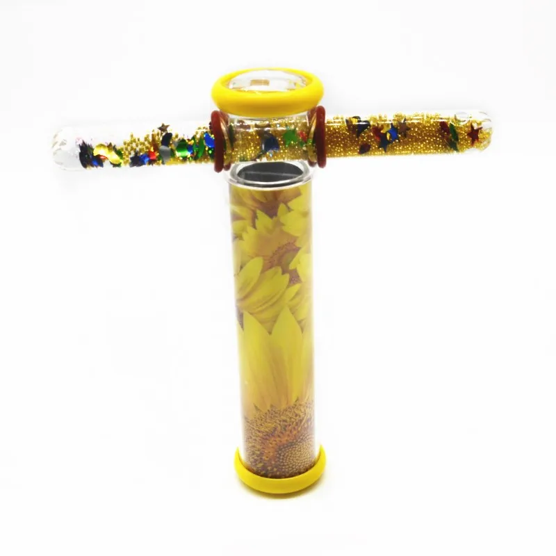 Yellow Flower Body Фантастическое предложение Горячая Распродажа милый модный Забавный красочный калейдоскоп для детей подарок Фэнтези блеск чудо палочка крест Форма - Цвет: Yellow Flower Body