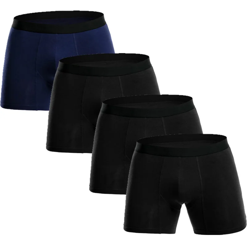 4 шт./упак. длинные трусы-боксеры с изображением Для мужчин нижнее белье Для мужчин трусы-боксеры мужские трусы багажник calzoncillo Hombre хлопковые рубашки для мальчиков, фирменные, мужские трусы - Цвет: B2