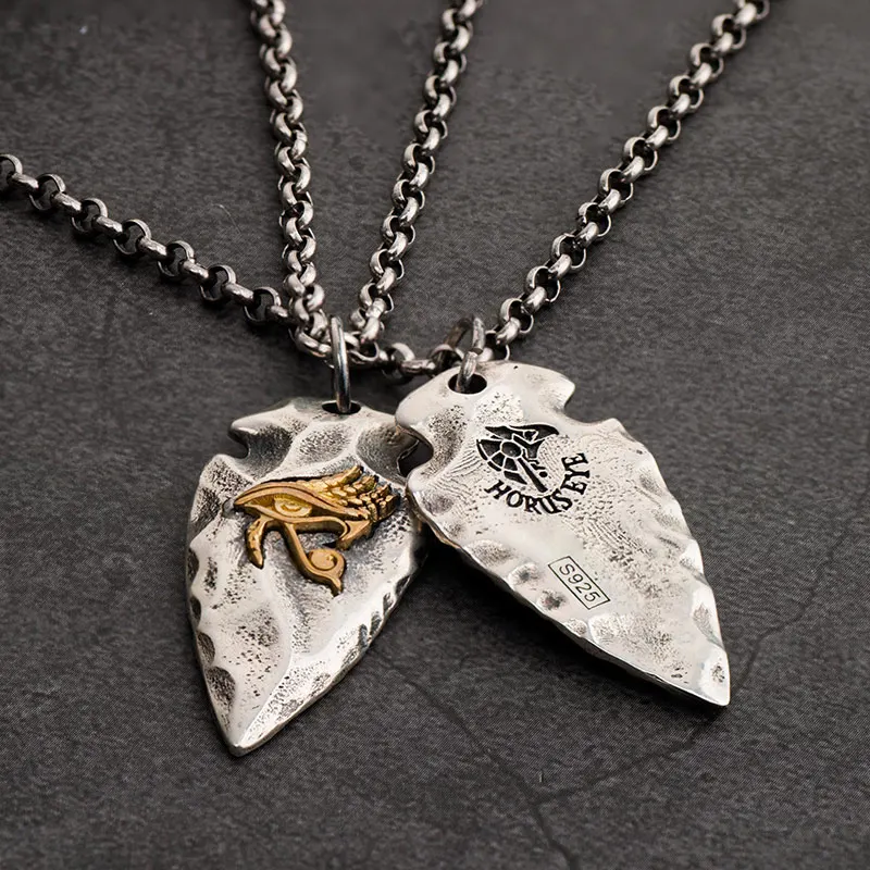 The Eye of Horus S925 Silver necklace for men spear silver pendant Jewelry hippop street culture mygrillz|Подвески| |