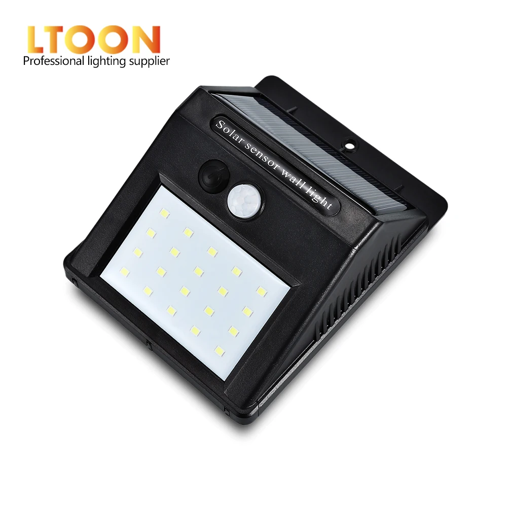 [LTOON]LED Солнечная энергия PIR датчик движения настенный светильник 20 LED Открытый