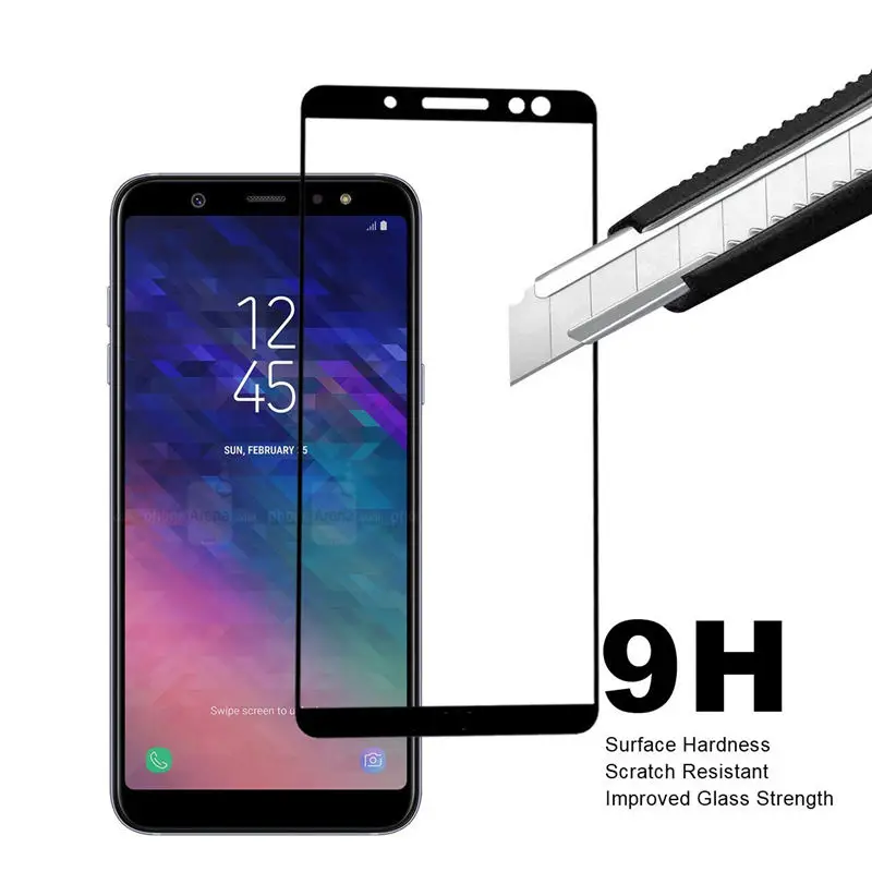 Закаленное стекло для Samsung Galaxy A6 2018 Защитная пленка экрана Plus A6plus + A 6 с полным