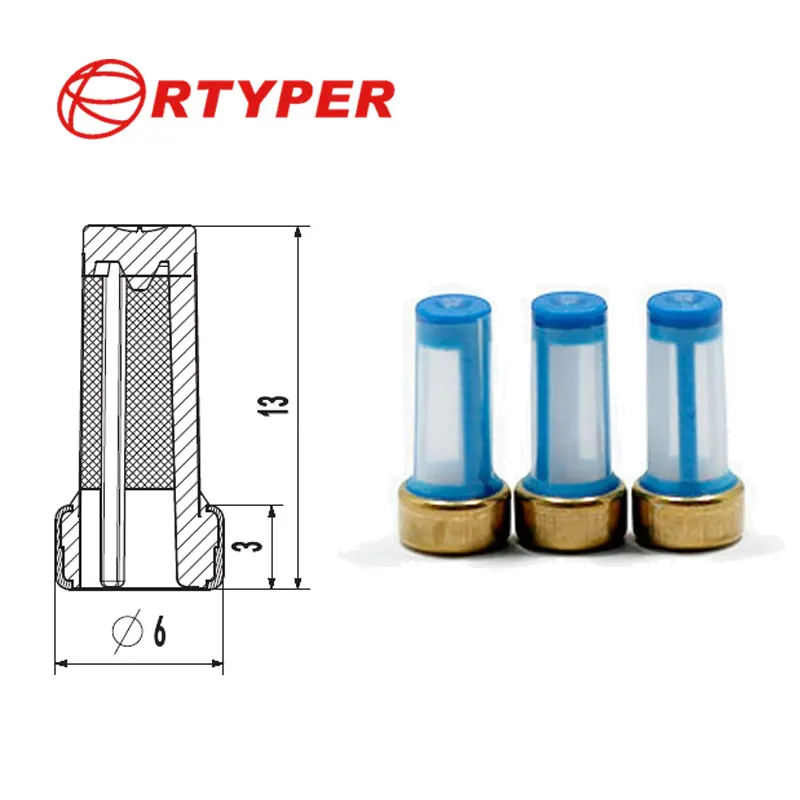 

100 шт./пакет 6*3*13 мм топливный инжектор микро корзина фильтр подходит для автомобильного двигателя Chevrolet GMC 11005