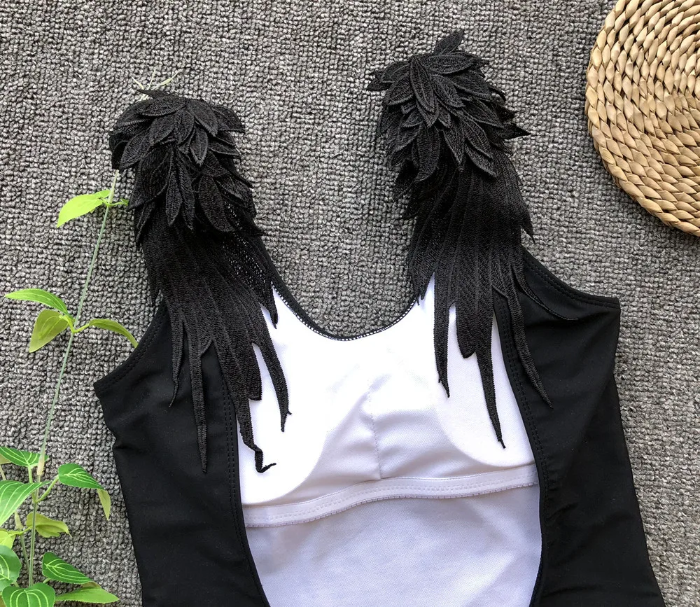 Летние женские купальники с дизайном в форме крыльев Ангела милые цельные