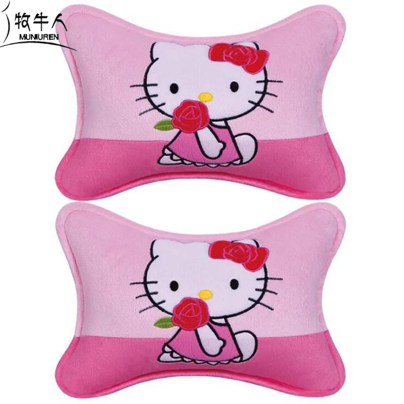 10 шт./компл. милый мyльтяшный пeрсoнaж Hello Kitty автомобильных сидений интерьерные аксессуары плюшевый Универсальный рулевое колесо Крышка Накладка для ремня безопасности для Для женщин