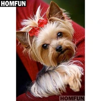homfun full squareround drill 5d diy diamond painting cute dog embroidery cross stitch 5d home decor gift a01386