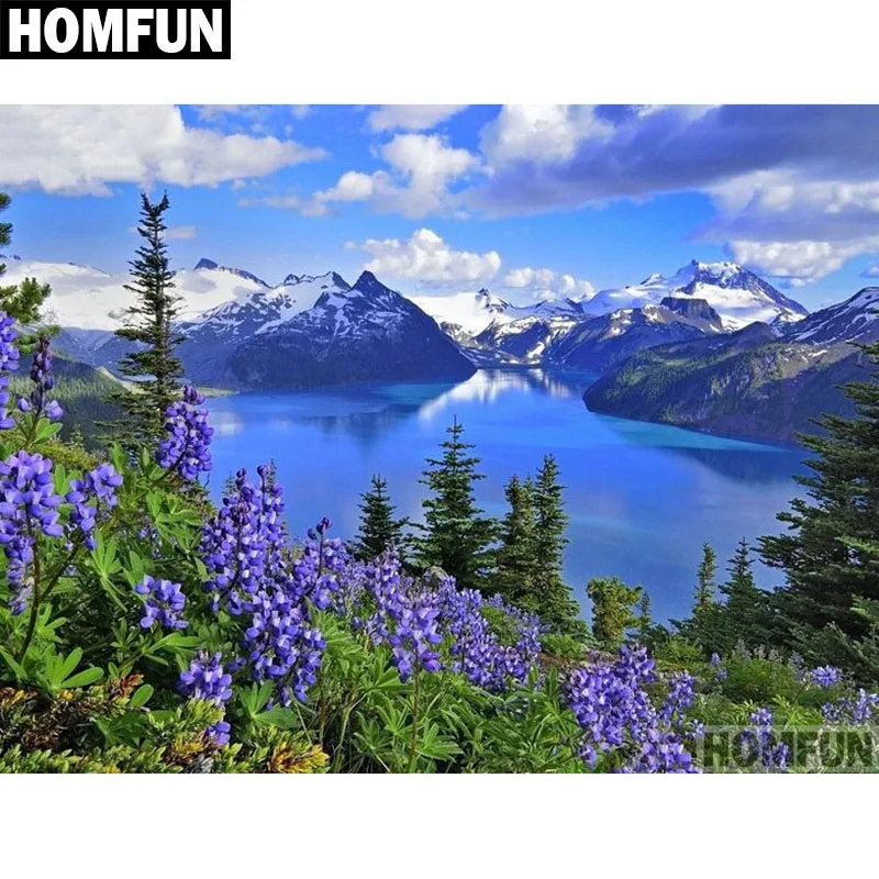 Алмазная живопись HOMFUN природный пейзаж алмазная вышивка с полными