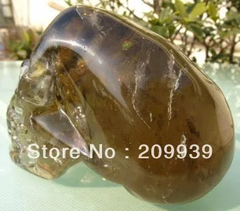 huij 00261 Natural Smoke Quartz crystal Carved Skeleton Healing SKUll Special discount 40% |