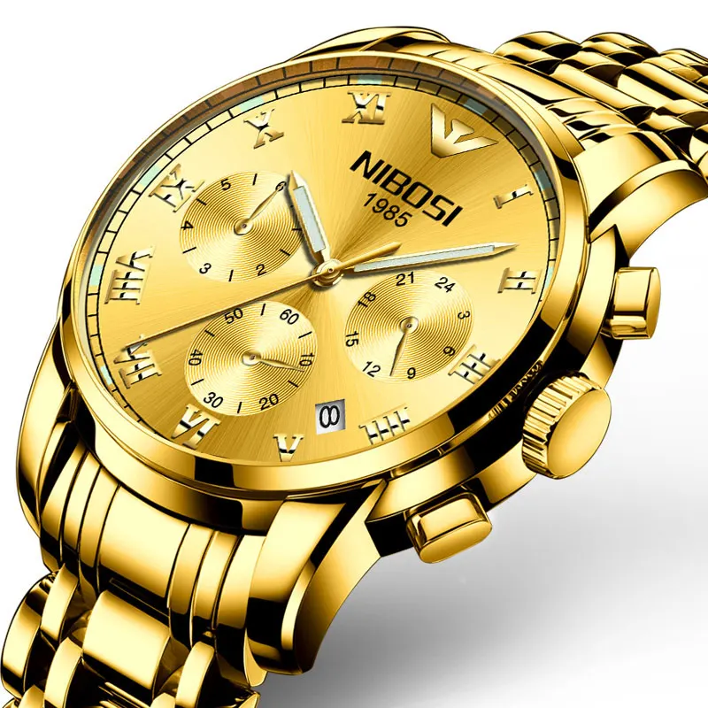 Роскошные Брендовые мужские часы NIBOSI Спортивные кварцевые военные