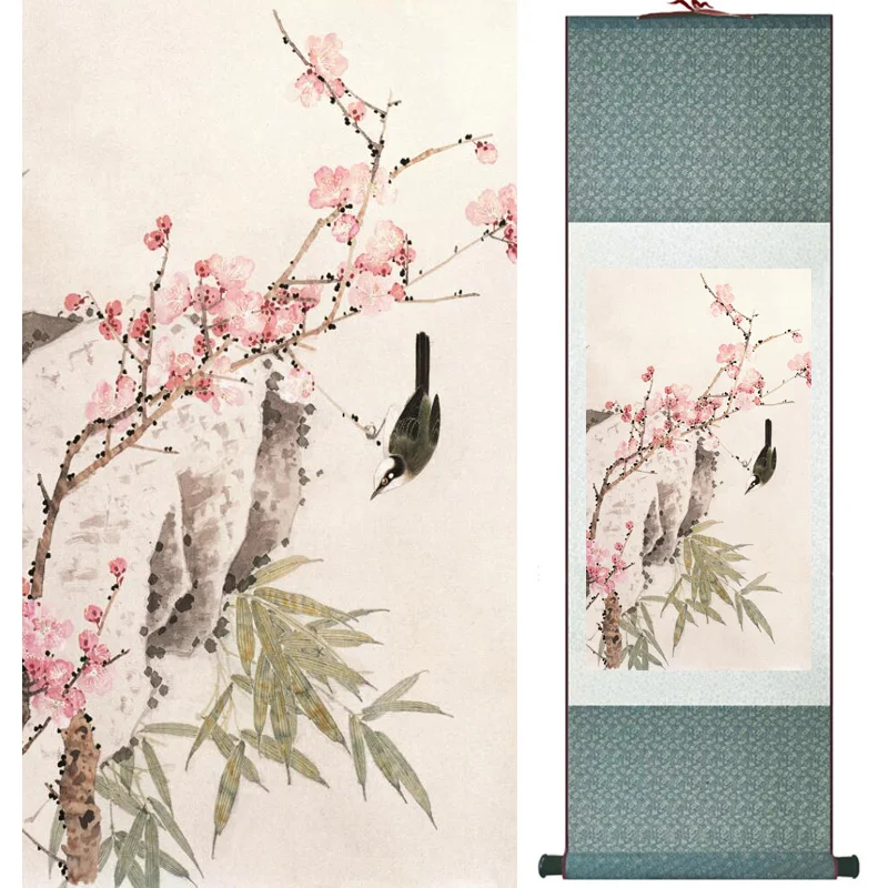 Украшения для дома и офиса китайская живопись в свитке картина с птицами принтом