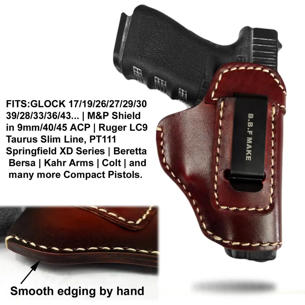 B.B.F MAKE кобуру пистолет кожаный футляр для S & W M P ЩИТ Глок 17 19 22 23 26 27 32 33 42