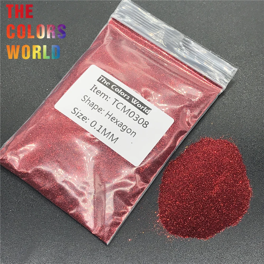 

TCM0308 Crimson Red Color Metallic Luster Hexagon Shape Nail Glitter Nail Art Decoration Nail Gel BodyGlitter Henna Handwork DIY