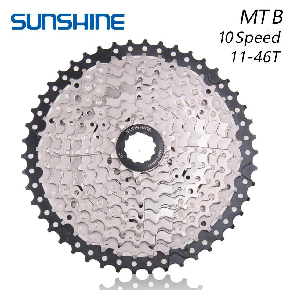 10S 11-46T SUNSHINE 11-46T 10 скоростей MTB горный велосипед кассета маховик звездочки совместимы с SHIMANO m590 m6000 m610 m780 X9 - Цвет: 10S 11-46T