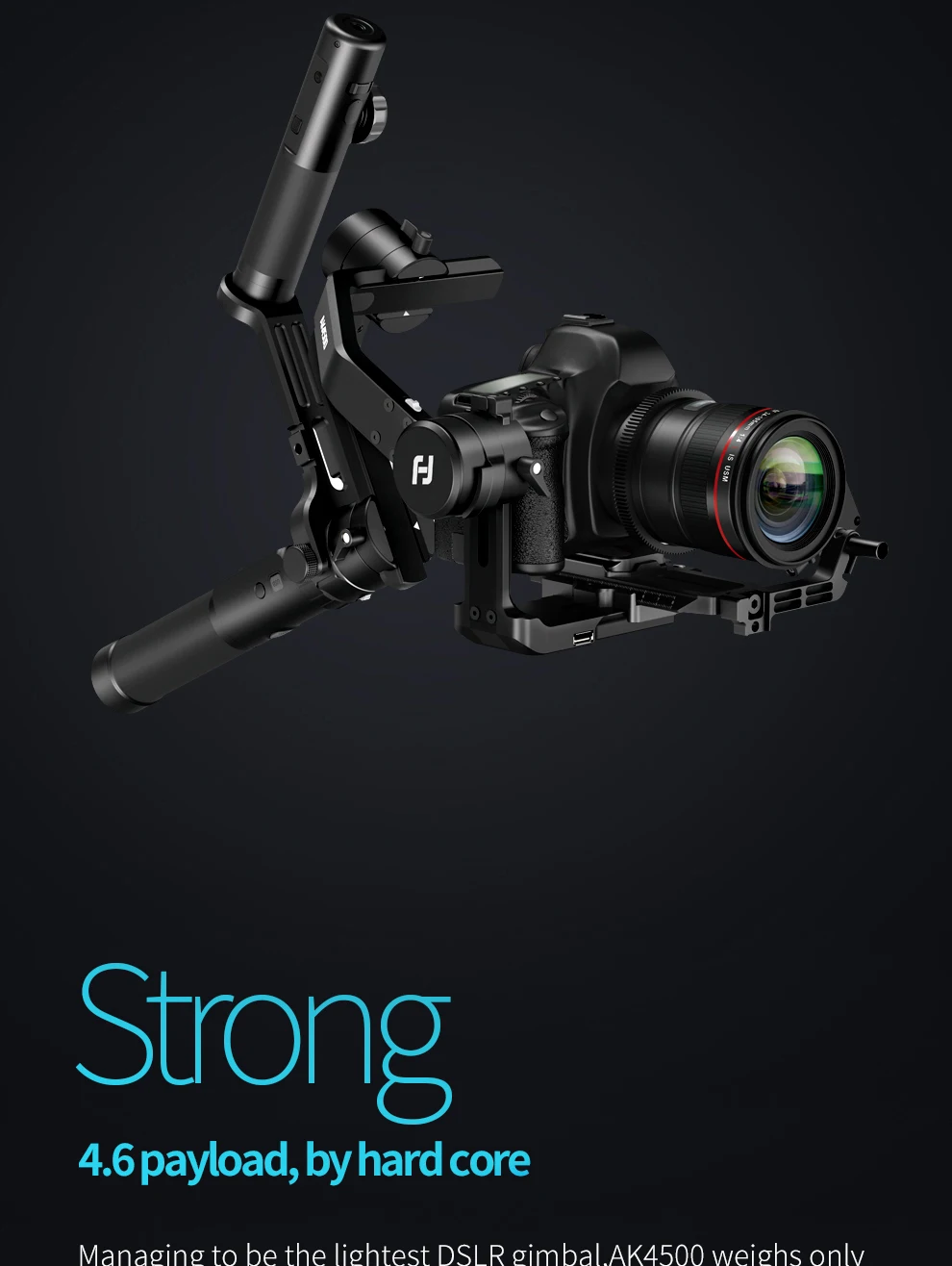 FeiyuTech 3-Axis AK4500 ручной шарнирный стабилизатор для камеры GoPro набор для DSLR Камера sony/Panasonic/Canon с пультом дистанционного управления селфи Трипод следите за Fcous