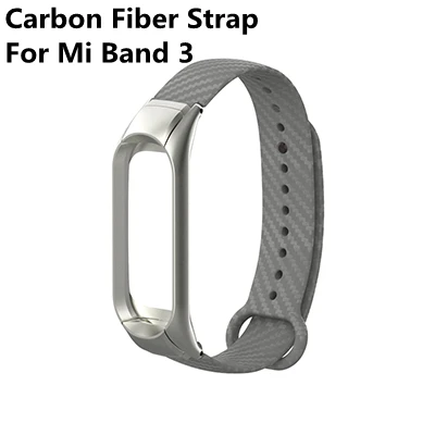 Gray For Miband 3 Красочное углеродное волокно mi Band 4 ремешок для mi Band 4 Xiao mi Band 4 с металлической основой спортивный браслет для mi Band 3 замена - Цвет: Gray For Miband 3