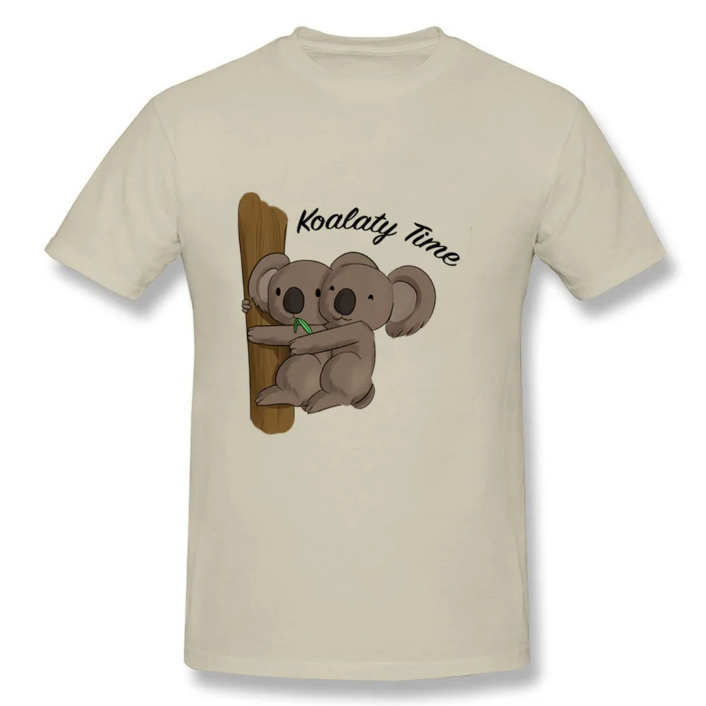 Harajuku футболка мужская Koala Time крутая с принтом вырез лодочкой коротким рукавом Kawaii