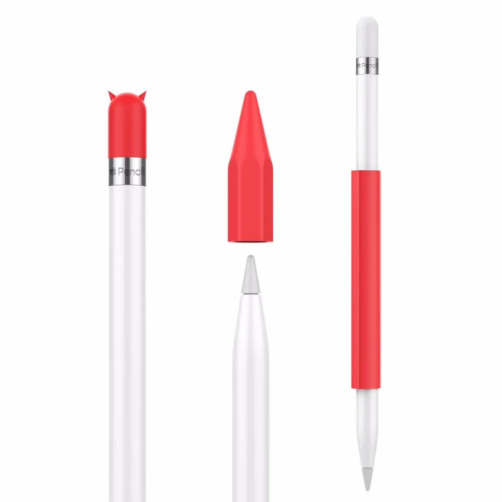 

Pencil Case Holder for Apple Pencil Magnetic Silicone Pencil Holder Grip Sleeve Pouch Cover with Cap for iPad9.7 2018 Pro Pencil