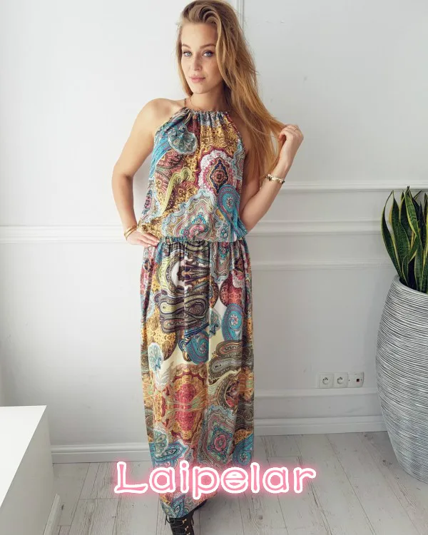 

Женское платье, летнее, винтажное, бохо, длинное, макси, Пляжное, цветочное, платья, супер качество, Vestidos Laipelar